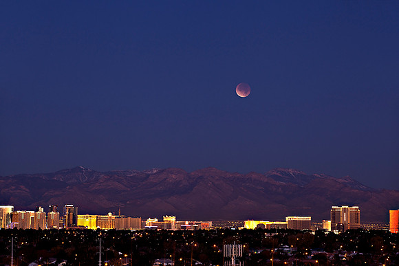Lunar Eclipse Over The Strip-5