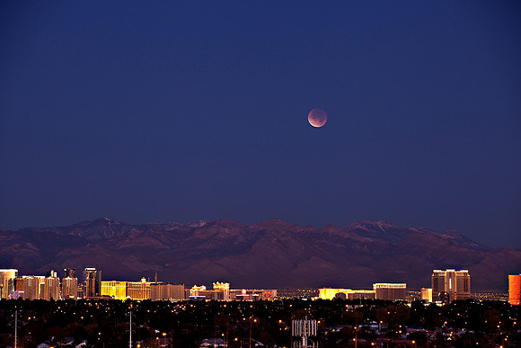 Lunar Eclipse Over The Strip